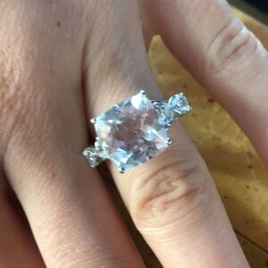 Natural White Topaz Sterling Silver Ring Size 7